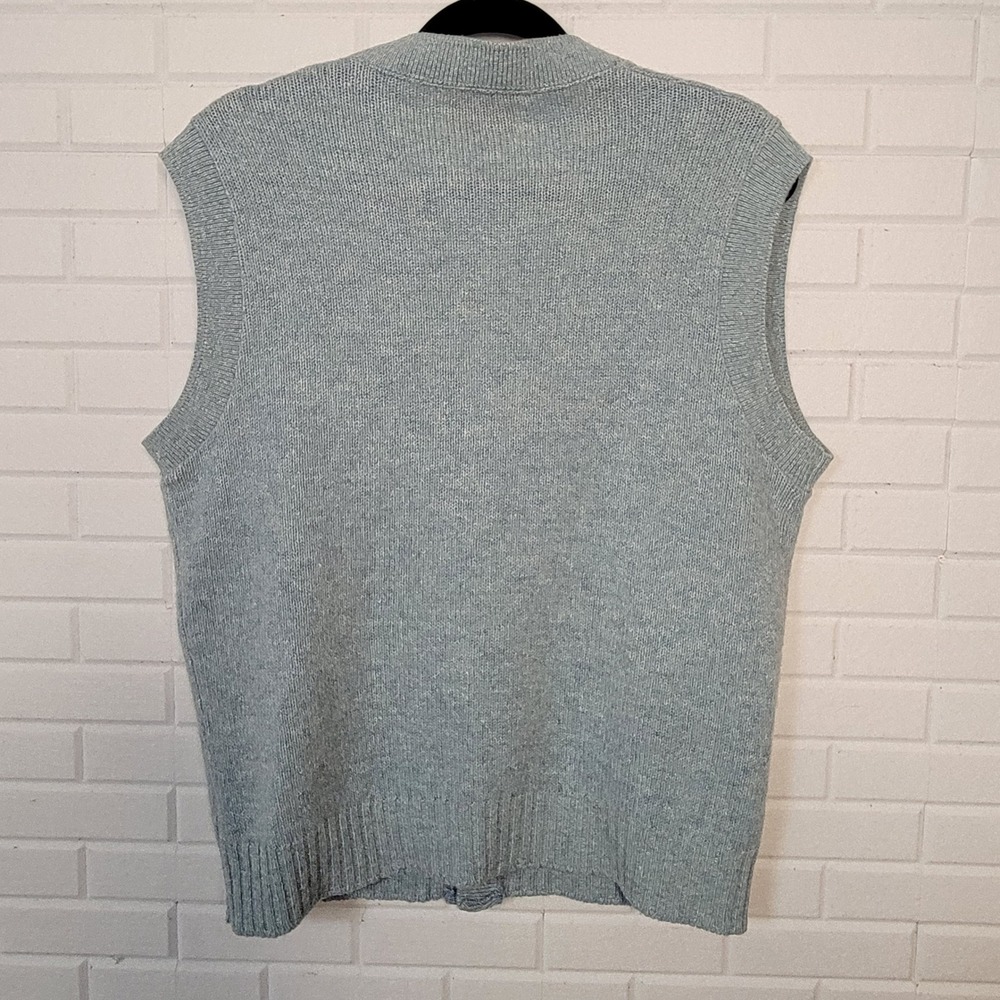 Vintage‎ Jantzen Mens Blue Cable Knit Sweater Vest Sz M Grandpa Academia Preppy - Picture 2 of 8
